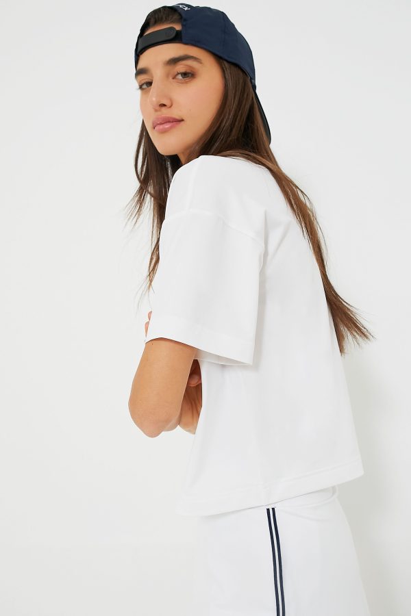 White Cropped Ryan Boyfriend Tee For Cheap