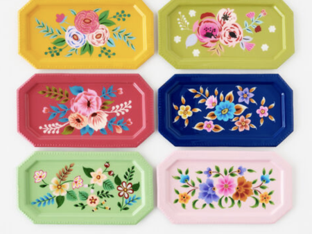 SIDEWALK SALE ITEM - Hand Painted Floral Rectangular Dish Hot on Sale