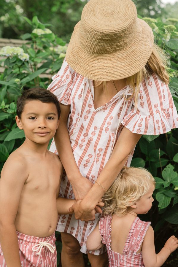 Cream Floral Striped Caftan Sale