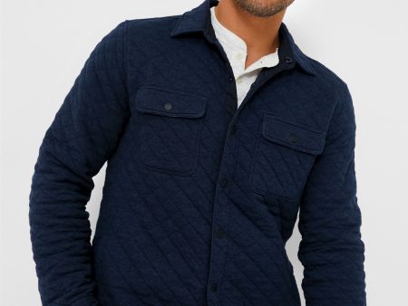 Navy Melange Epic Quilted Fleece CPO Fashion