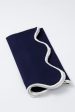 Navy and White Cotton Slub Scalloped Napkins Set of 4 Sale