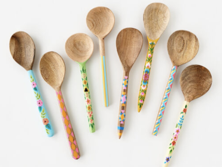 SIDEWALK SALE ITEM - Hand Painted Floral + Geometric Spoon Server Discount