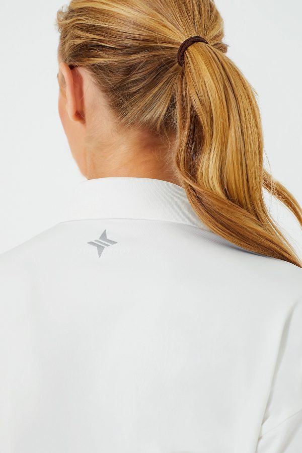 White Cropped Caroline Polo Online Sale