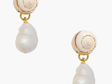 Cowrie Baroque Pearls Earrings Online Hot Sale