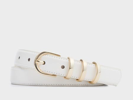 White Triple Keeper Skinny Belt Online