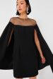 Black Estelle Cape Dress Online Sale