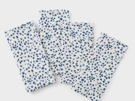 Indigo Confetti Printed Napkins Set of 4 Discount