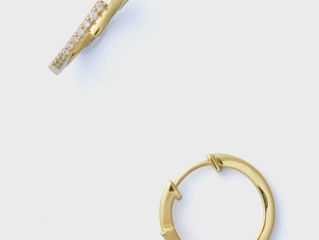 14k Gold Diamond Hoop Earrings Online now