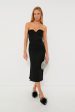 Black Sleeveless Sculpted Midi Dress Supply