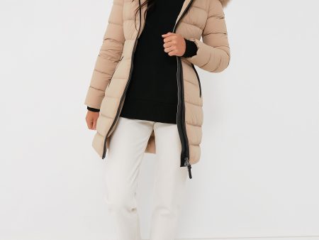 Light Camel Calla Down Coat For Cheap