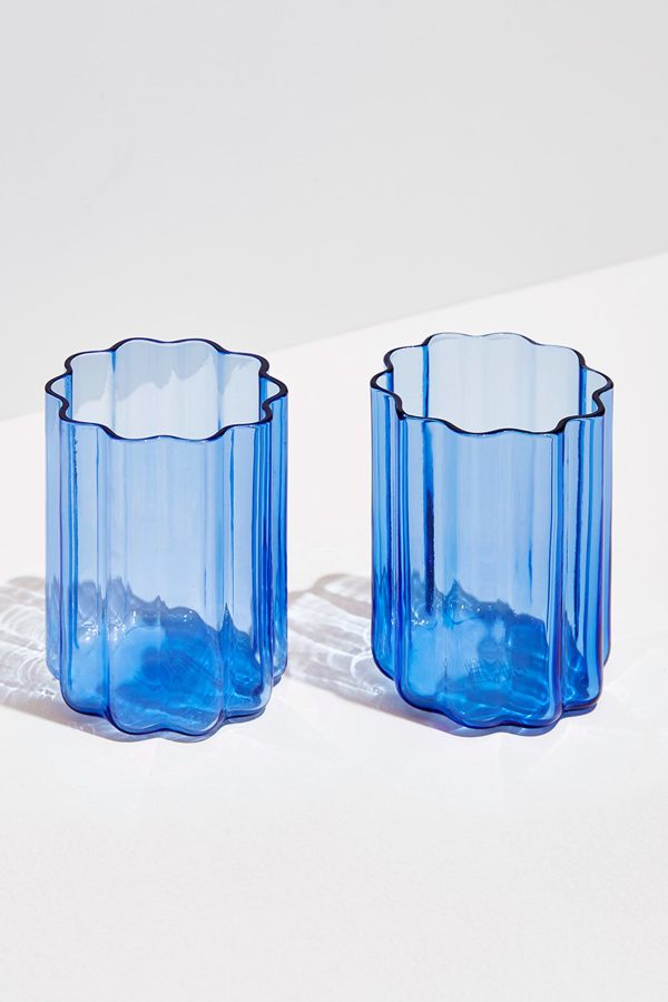 Blue Wave Glasses (Set of 2) on Sale