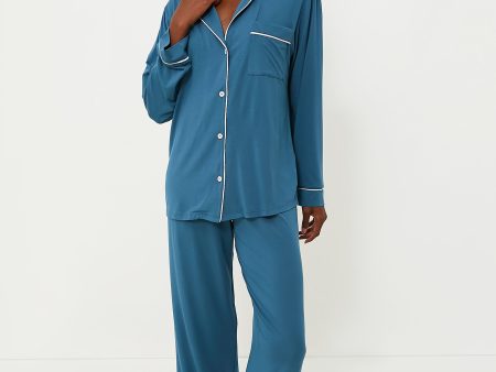 Heritage Blue Gisele Long PJ Set For Cheap