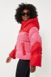 Azalea Pink and Red Zao Short Down Jacket Fashion