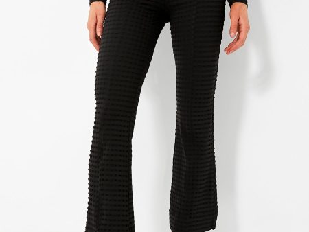 Black Stretch Seersucker Cropped Pants Online now