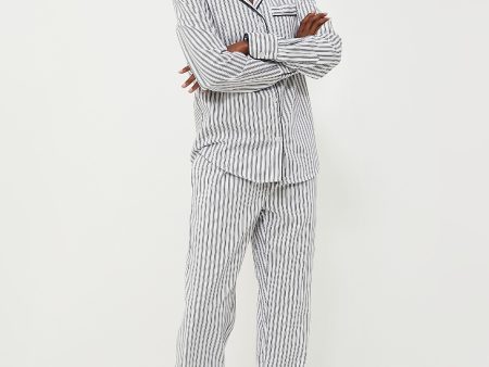 Navy French Ticking Pajama Set For Discount