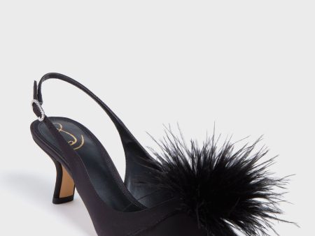 Black Bianka Feather Heels For Cheap