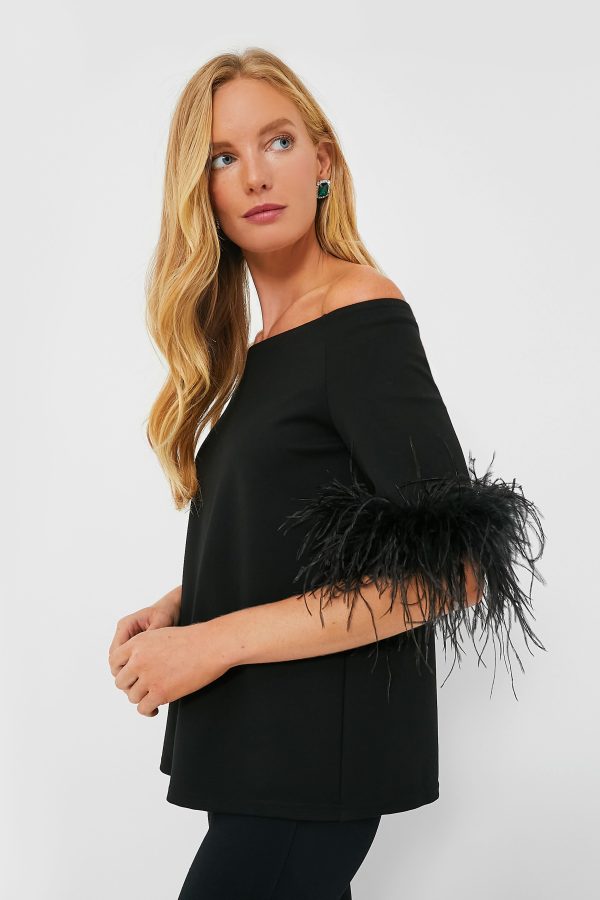 Black Feather Miranda Off The Shoulder Blouse Fashion