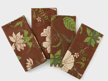 Woodland Floral Printed Napkins Set of 4 Hot on Sale