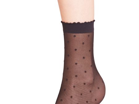 Black Sheer Polka Dot Socks Discount