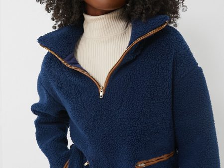 Navy Rhodes Shearling Quarter Zip Online