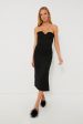 Black Sleeveless Sculpted Midi Dress Supply