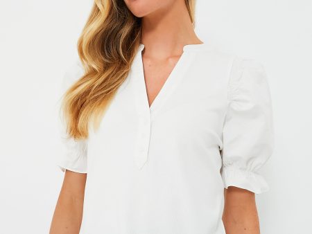 White Livia Puff Sleeve Top Online Sale