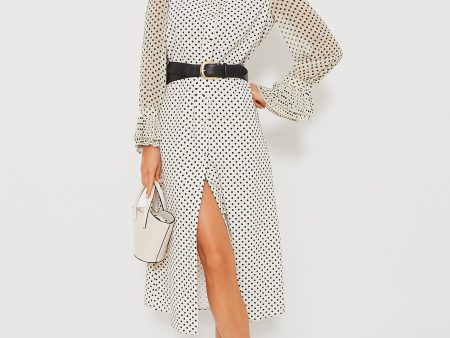 White Polka Dot Livia Dress Supply