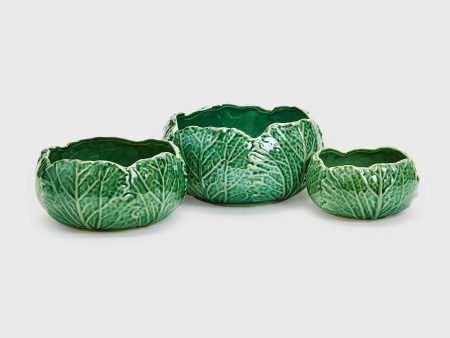 Set of 3 Cabbage Leaf Bowls Online