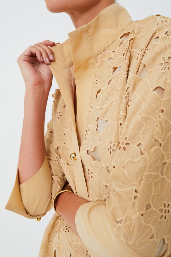 Tan Lace Willow Blouse Cheap