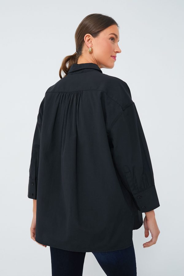 Black Adair Boyfriend Shirt Hot on Sale