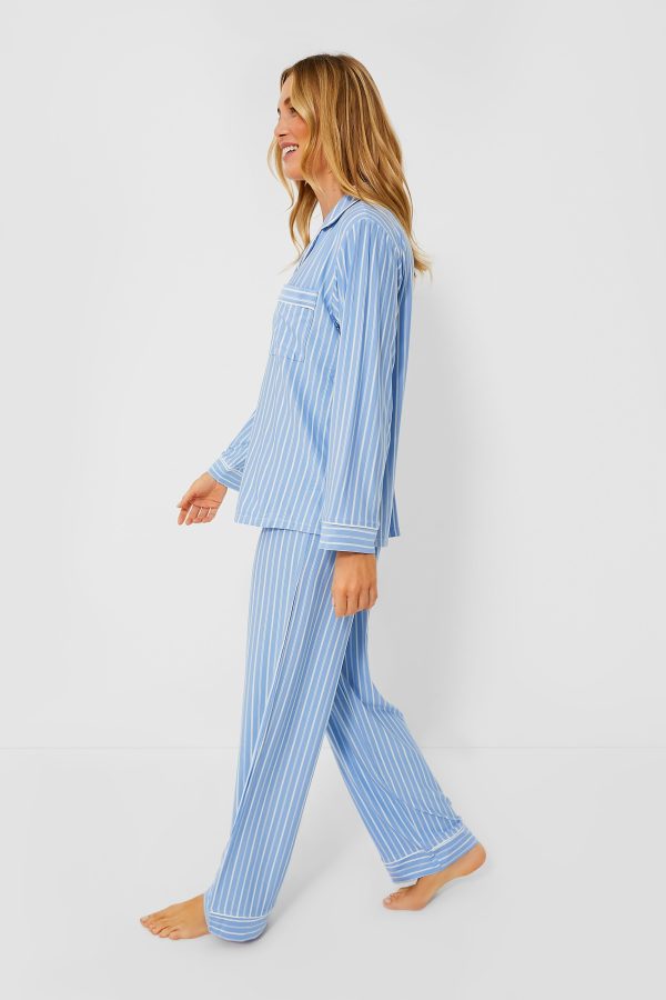 Blue Ivory Gisele Printed The Tencel Modal Long PJ Set For Cheap