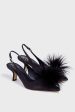 Black Bianka Feather Heels For Cheap