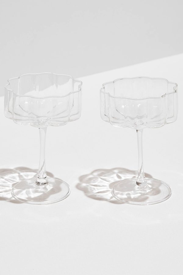 Clear Wave Coupes (Set of 2) For Sale