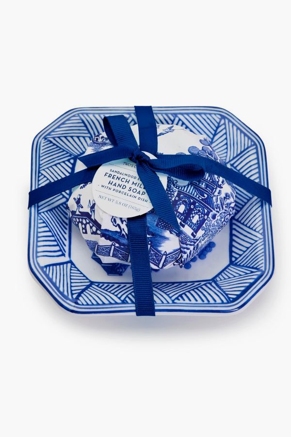 Blue Willow Sandalwood Soap with Porcelain Tray Online