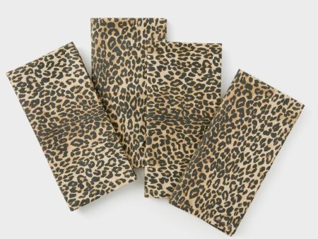 Leopard Printed Napkins Set of 4 Online now