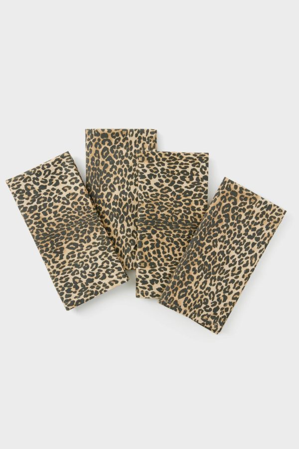 Leopard Printed Napkins Set of 4 Online now