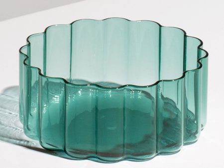 Teal Wave Bowl For Sale