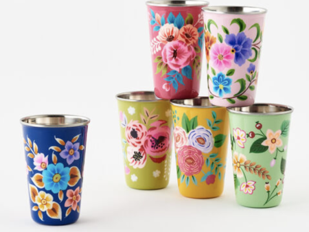 SIDEWALK SALE ITEM - Hand Painted Floral Cup Online Sale