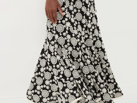 Black & Ivory Eyelet Violet Maxi Skirt Online Hot Sale