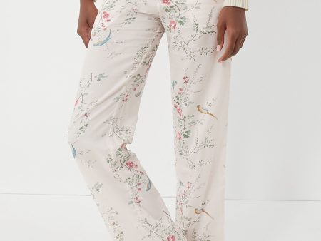 Bird on Flower Pink Verone Cotton Pyjama Pants Online now