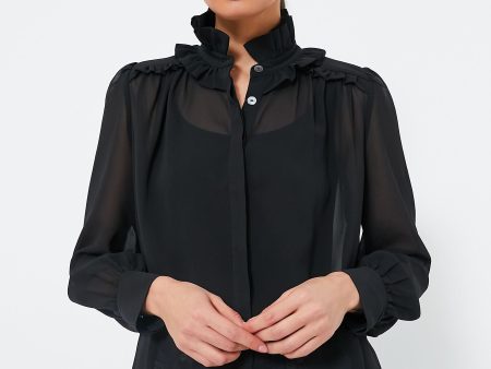 Black Sheer Elana Blouse For Discount