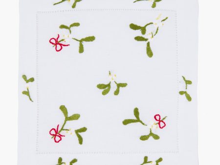 Scattered Mistletoe Cocktail Napkins Set of 4 on Sale