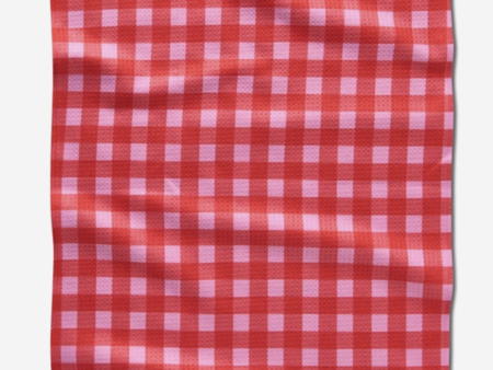 Geometry Kitchen Tea Towel - Cherry Gingham For Cheap