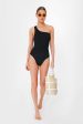 Black Nancy Swim One Shoulder One Piece Fashion