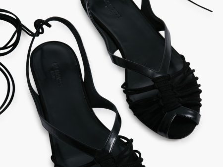 Black Cage Sandals on Sale