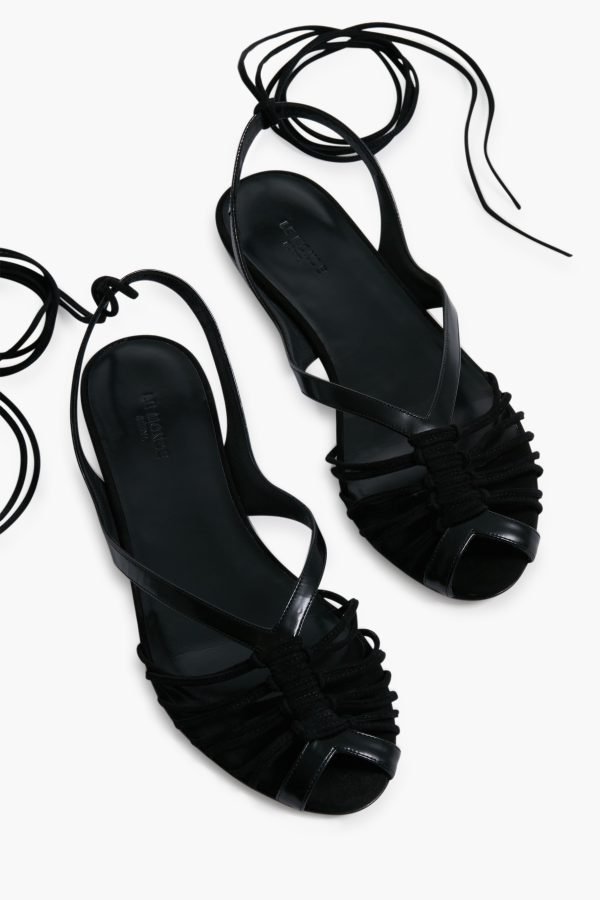 Black Cage Sandals on Sale