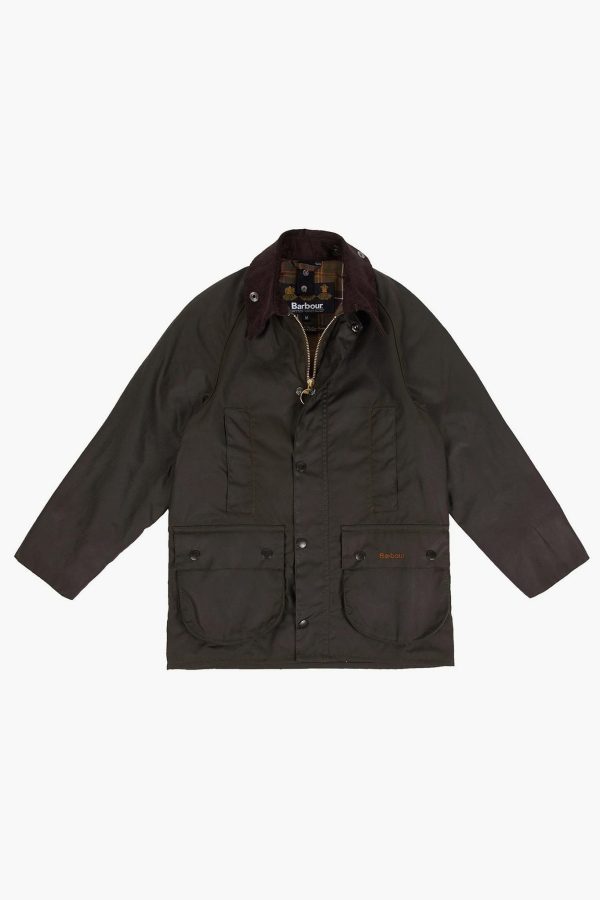 Boys Olive Beaufort Wax Jacket Hot on Sale