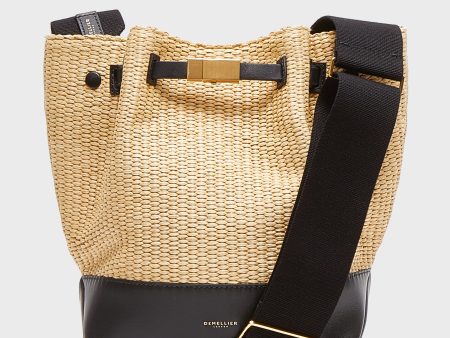 Warm Raffia and Black New York Bucket Bag Supply