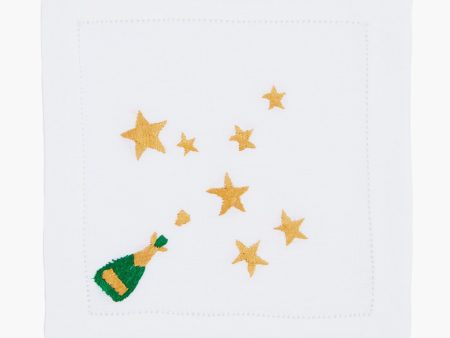 Champagne and Stars Cocktail Napkins Set of 4 Discount