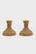 Basket Weave Pattern Set of 2 Candle Holders on Sale